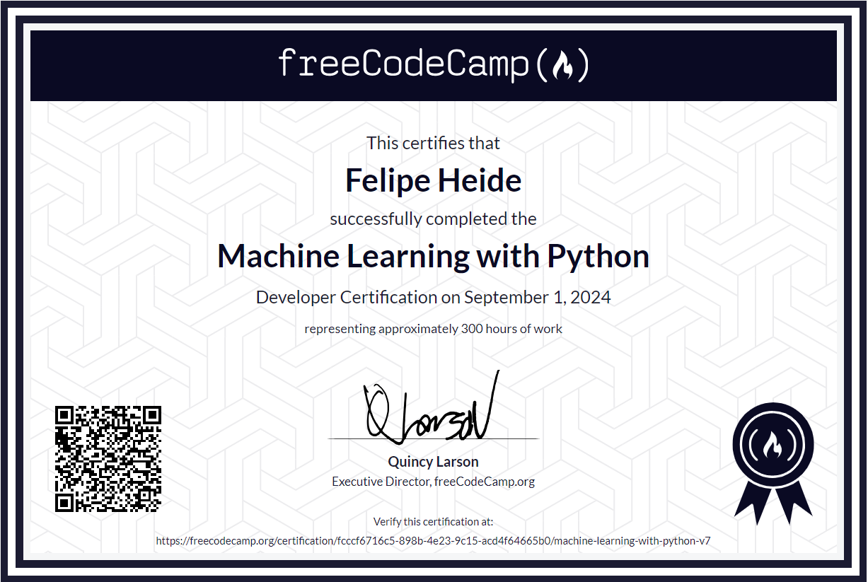 Machine Learning with Python Certificate